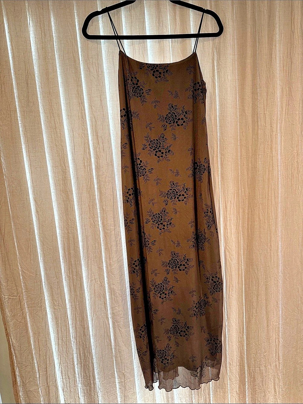 RIHOAS Floral Maxi Dress in Brown & Black Like New